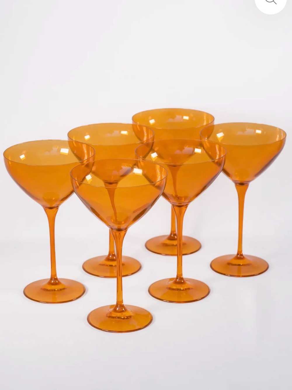 Estelle Butterscotch Colored Martini Glasses - set of 6